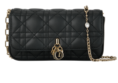 My Dior Talk Phone Pouch, &pound;950, Handbags, Black, Leather, Front view